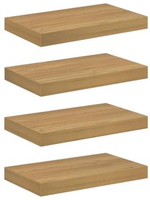 vidaXL Falpolc Falra szerelhető 4 pcs Barna 40 x 23,5 x 4 cm Faanyag