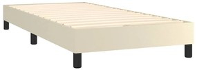 krémszínű műbőr rugós ágy matraccal és LED-del 100x200 cm