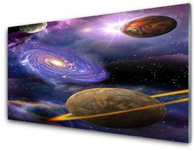 Fali üvegkép Bolygók Tér Universe 125x50 cm