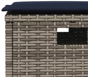 6 részes szürke polyrattan kerti ülőgarnitúra párnákkal L-alakú