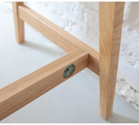 Luka fehér íróasztal kőrisfa lábakkal, hossz 65 cm - Ragaba