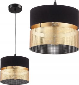 Mennyezeti Függőlámpa Lámpabúra Lyukakkal Arany E27 Led Fekete Áttört