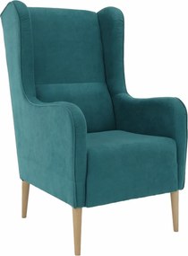 Kényelmes fotel, türkíz/bükk, BREDLY