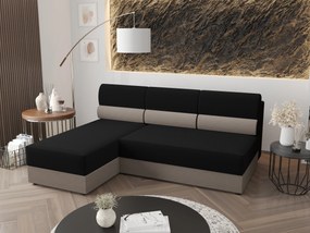 Sarok ülőgarnitúra Radiant L1 (fekete + szürke) (B). 1062203