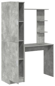 Tárolós Íróasztal Beton Szürke Szerelt Fa