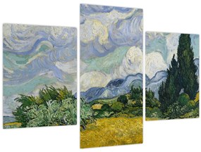 Kép - Vincent van Gogh, Wheat Field with Cypresses, reprodukciók (90x60 cm)