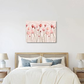 Kép - rózsaszín tulipán (üvegen) (70x50 cm)