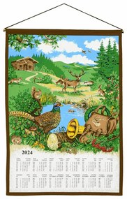 Vadászati textil naptár 2024 pálcával , 45 x 65 cm