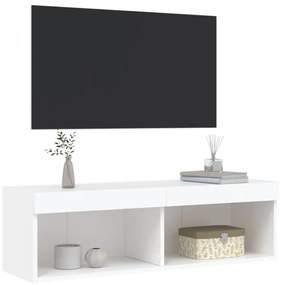 fehér TV-szekrény LED-világítással 100 x 30 x 30 cm