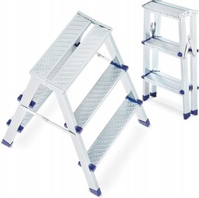 Háztartási létra kétoldalas összecsukható fém acél lépcső 2x3
