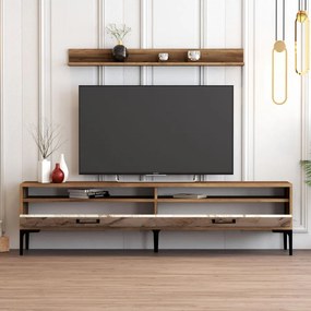 TV szekrény Istanbul - Diós, Fehér Marble