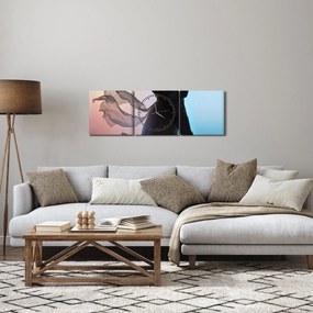 Kép - táncoló pár (órával) (90x30 cm)