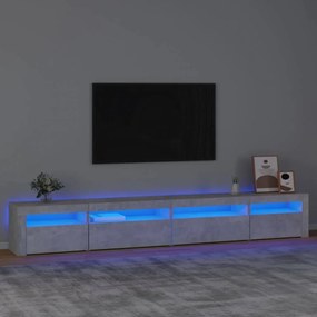 Betonszürke TV-szekrény LED lámpákkal 270x35x40 cm