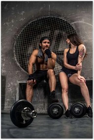 Poszterek 80x120 Szerelmes pár az edzőteremben