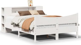 vidaXL fehér tömör fenyőfa ágy matrac nélkül 135 x 190 cm