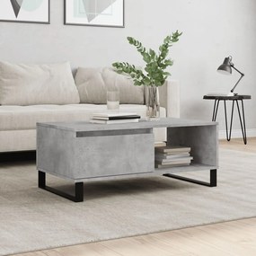 Betonszürke szerelt fa dohányzóasztal 90x50x36,5 cm