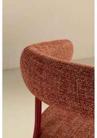 Terrakotta színű kárpitozott karfás étkezőfotel szett 2 db-os Yuri – MOME