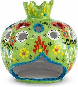 Gyertyatartó Teamécses Melegítő Kézzel Festett Kerámia