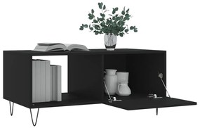 Fekete szerelt fa dohányzóasztal 90 x 50 x 40 cm