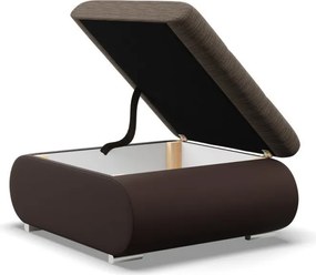 Tokio puff, fonott + műbőr, barna