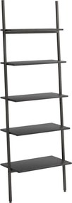 vidaXL 5 szintes fekete létrapolc 64 x 34 x 185,5 cm