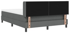 Boxspring Ágy Matrac, Sötétszürke, 140x200 cm, Szövet