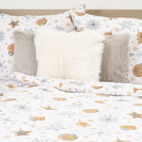 4Home Flanel ágynemű Golden Xmas Night, 220 x 200cm, 2 db 70 x 90 cm, 220 x 200 cm, 2 db 70 x 90 cm