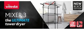 Fekete ruhaszárító 30 m Mixer 3 – Vileda