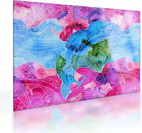 Kép - Színes hullámok (üvegen) (70x50 cm)