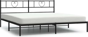 vidaXL fekete fém ágykeret fejtámlával 193 x 203 cm