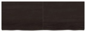 sötétbarna kezelt tömör tölgyfa fali polc 140 x 50 x (2-4) cm
