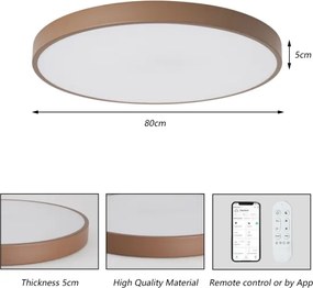 Brilagi-LED dimmelhető lámpatest POOL SMART LED/100W/230V 80 cm Wi-Fi Tuya+távirányító barna