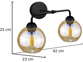 Fali lámpa MELLE BLACK 2xE27/60W/230V