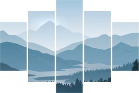 Kép - a hegyek grafikája (150x105 cm)