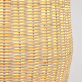 Natúr színű rattan állólámpa rattan búrával (magasság 120 cm) Kamaria – Kave Home