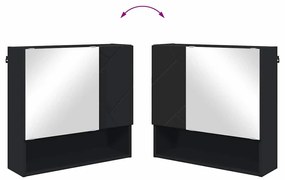 Fürdőszoba bútor szett 2 pcs Fekete 61 x 35 x 64 cm Faanyag