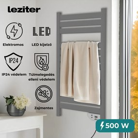 Elektromos törölközőszárító radiátor fürdőszobába – Leziter TW-500GR