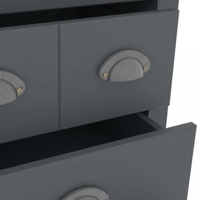 Hill range szürke tömör fenyőfa komód 130 x 37 x 80 cm