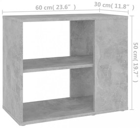 betonszürke szerelt fa kisszekrény 60 x 30 x 50 cm