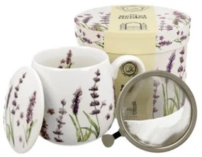 Porcelán levendulás bögre szűrővel Classic Lavender