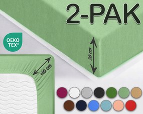 Sesto Senso gumis lepedő Jersey zöld 160x200cm