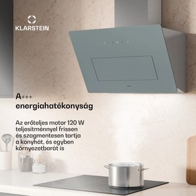 Klarstein SleekAir elszívó, A+++, 717 m³/h, Érintő, LED, 60 cm