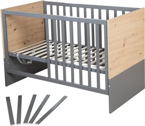 Szürke-natúr színű babaágy 60x120 cm Anna – Roba