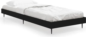 vidaXL fekete szerelt fa ágykeret 75 x 190 cm