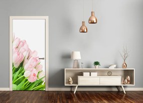 Ajtóposzter öntapadós rózsaszín tulipánok 75x205 cm
