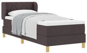 Box Spring Ágy matraccal - Sötétbarna, 80x200 cm, Szövet