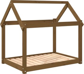 vidaXL mézbarna tömör fenyőfa kutyaágy 101x70x90 cm
