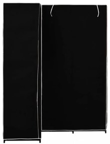 fekete sarokruhásszekrény 130 x 87 x 169 cm
