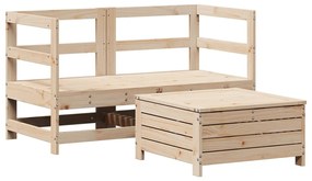 vidaXL 3 részes tömör fenyőfa kerti kanapészett