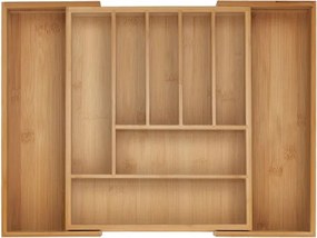 Kihúzható bambusz evőeszköztartó konyhai rendszerező I140